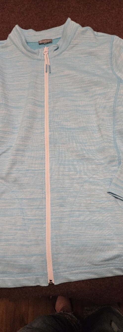 Light Blue Full-Zip Women's Light Weight Jacket Talbots Large